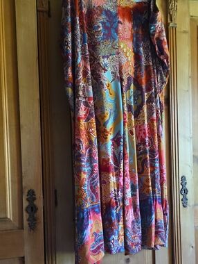 Dennis Basso Multicolor Paisley Wide leg Palazzo Pants 2XP